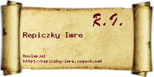 Repiczky Imre névjegykártya